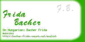frida bacher business card